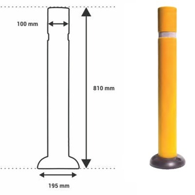 Bolardo Superficie PVC 810mm Amarillo