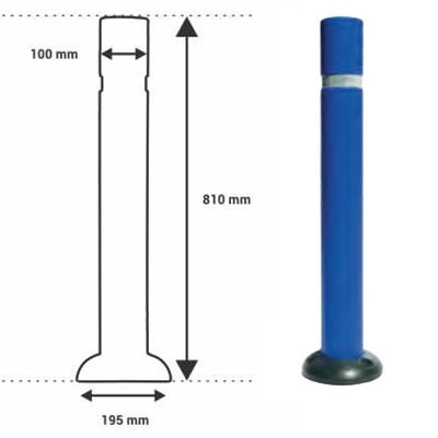 Bolardo Superficie PVC 810mm Azul