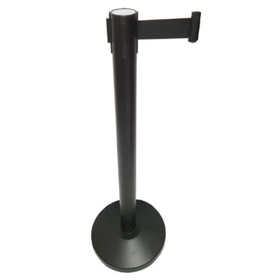 Cinta Retráctil Negra 2m Poste Negro