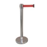 Cinta Retráctil Roja 5m Poste Plata