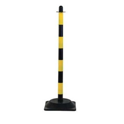 Poste PVC Amarillo/Negro Base Pesada.