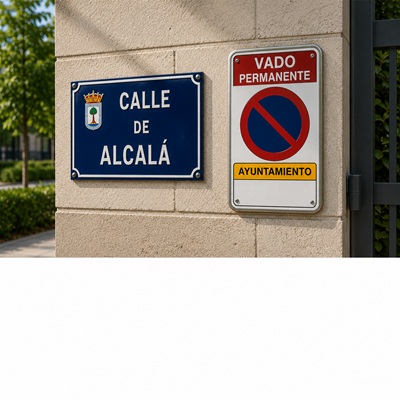 placa calle y vados
